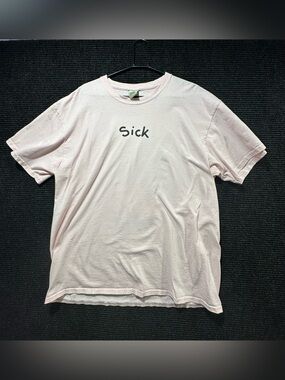 Leon Karssen Doctor Called Me Sick Skate Graphic T-Shirt Light Pink Mens Large